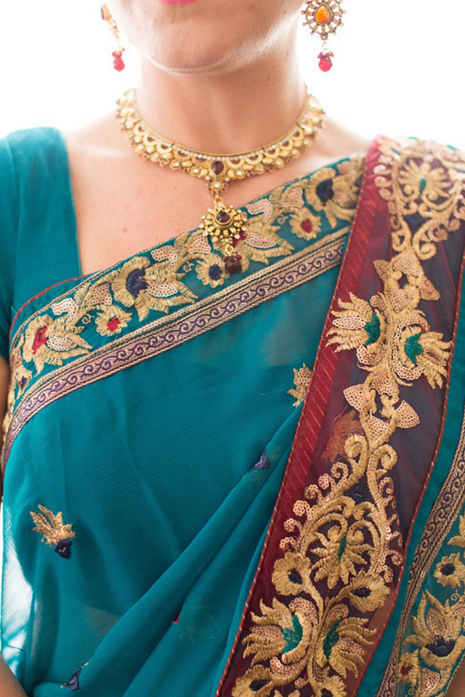 Blue wedding sari