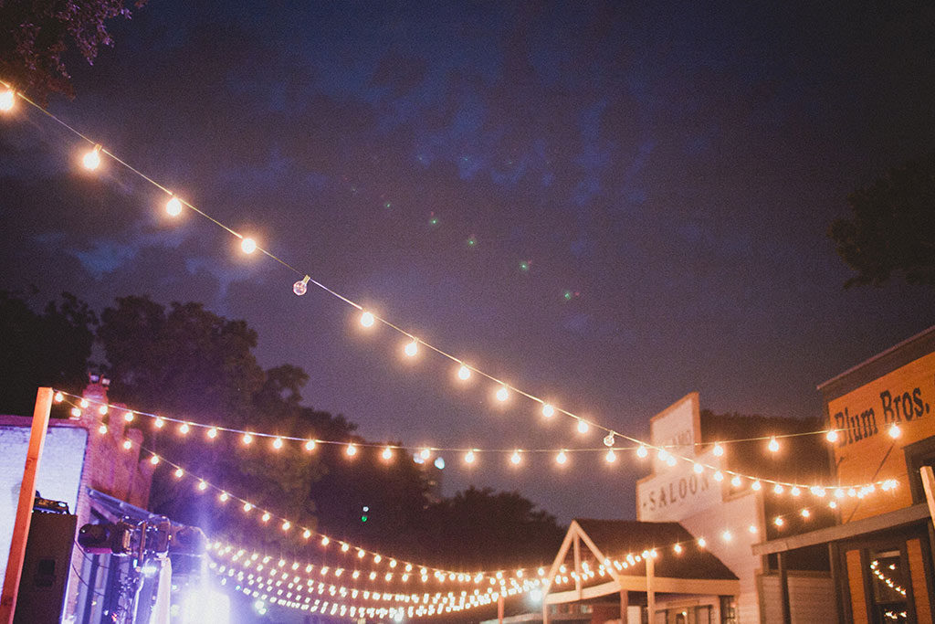 Cafe Lights at Dallas Heritage Village Wedding