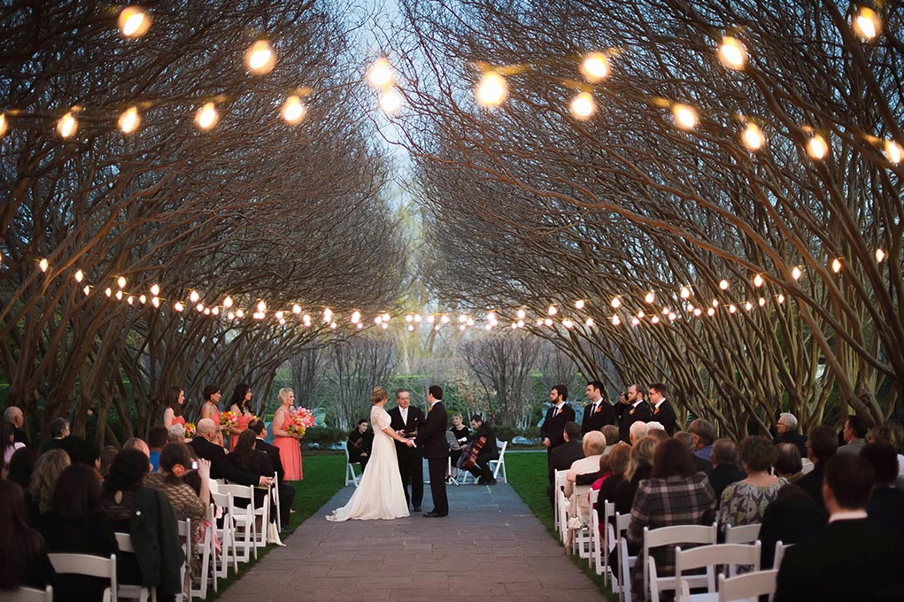 Wedding Ceremony at Crape Myrtle Allee at Dallas Arboretum