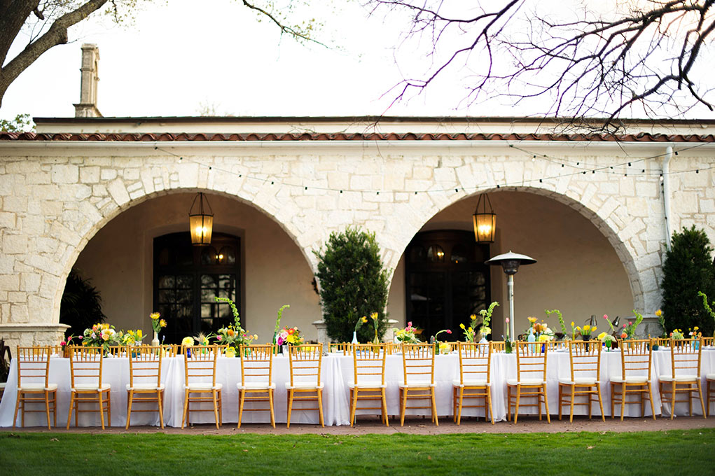 Wedding Long Head Table at DeGolyer House Dallas Arboretum