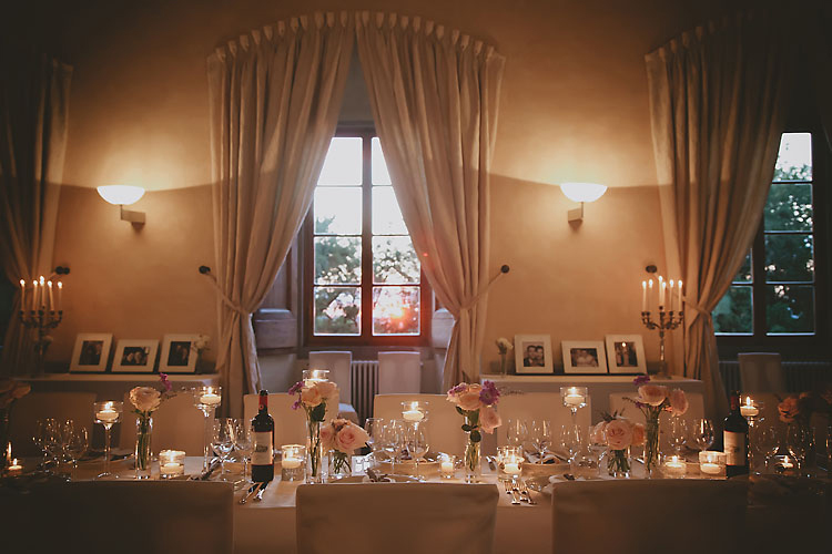 Table Setting Castello Vicchiomaggio Italy Destination Wedding