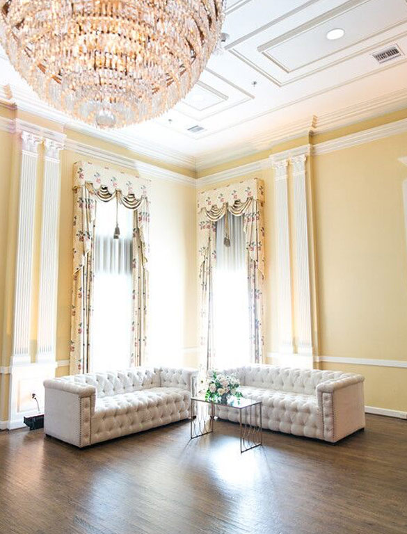 Bella Acento tufted sofa lunge seating at Arlington Hall