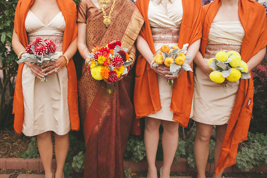 Orange, Yellow and Red Bouquets