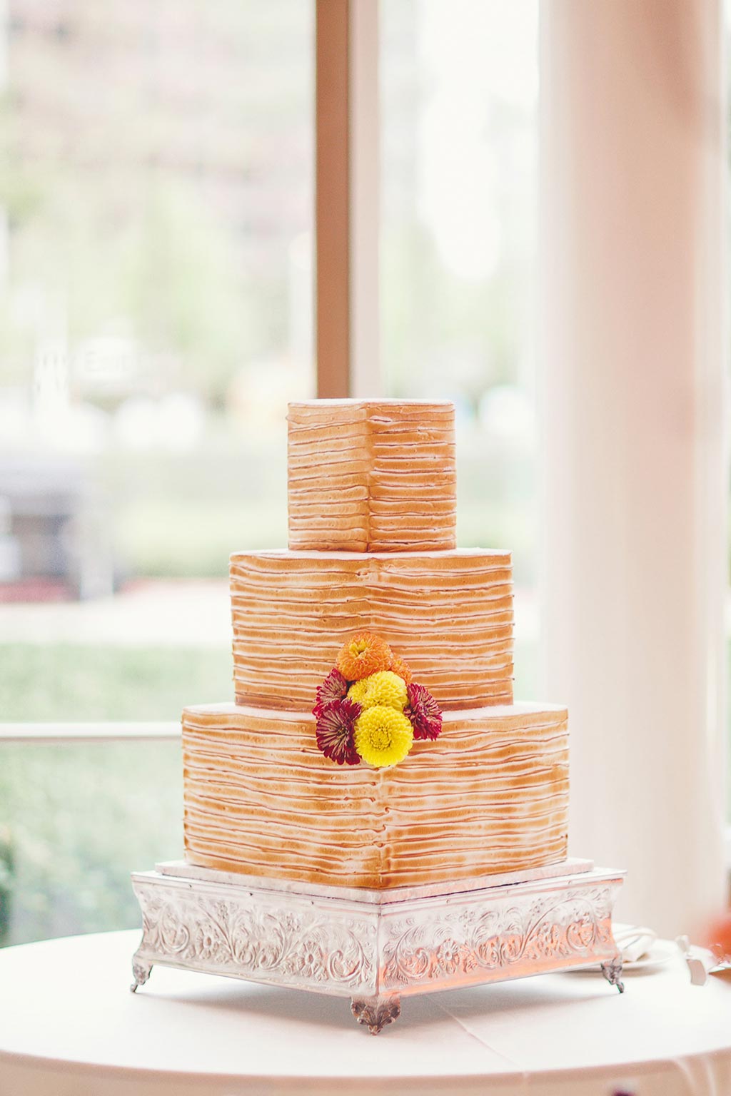 Three Tier Square Wedding Cake by La Duni
