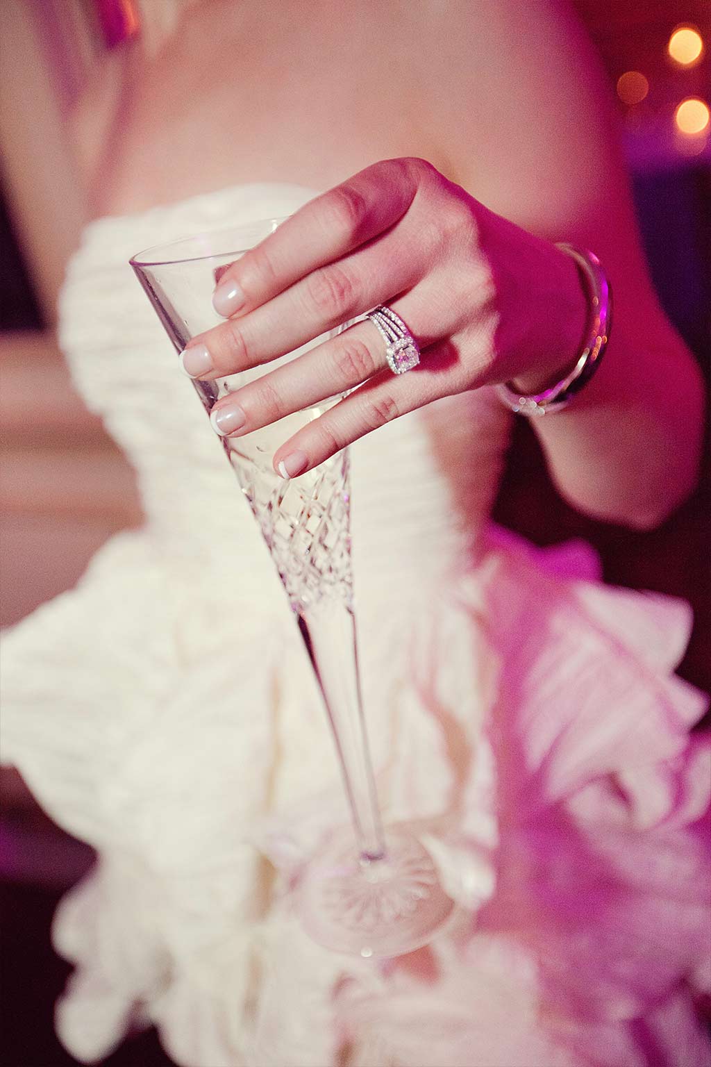 bride with champagne flute