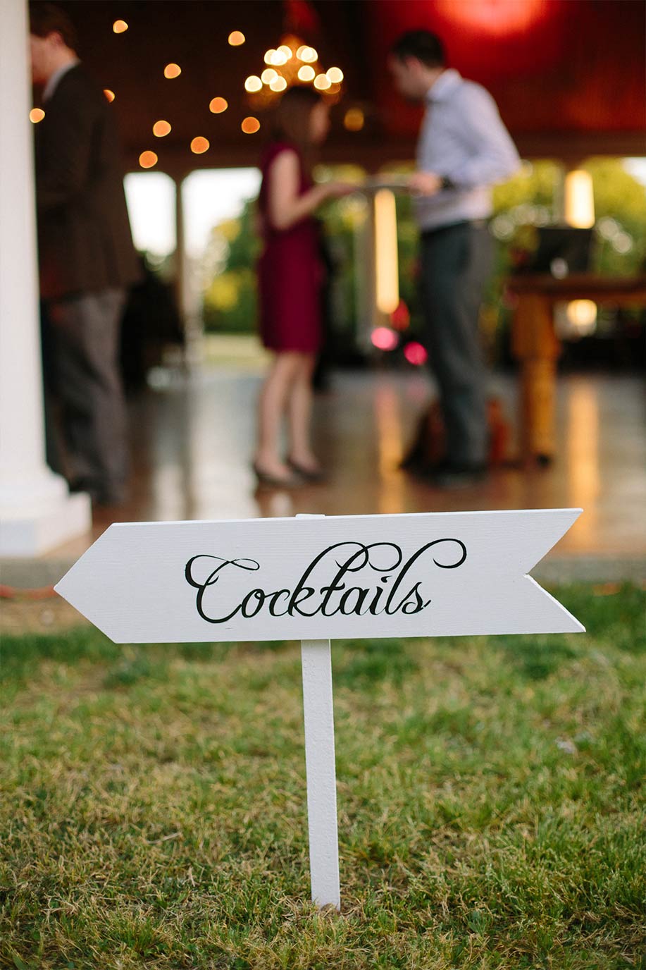 Cocktails wooden painted wedding sign