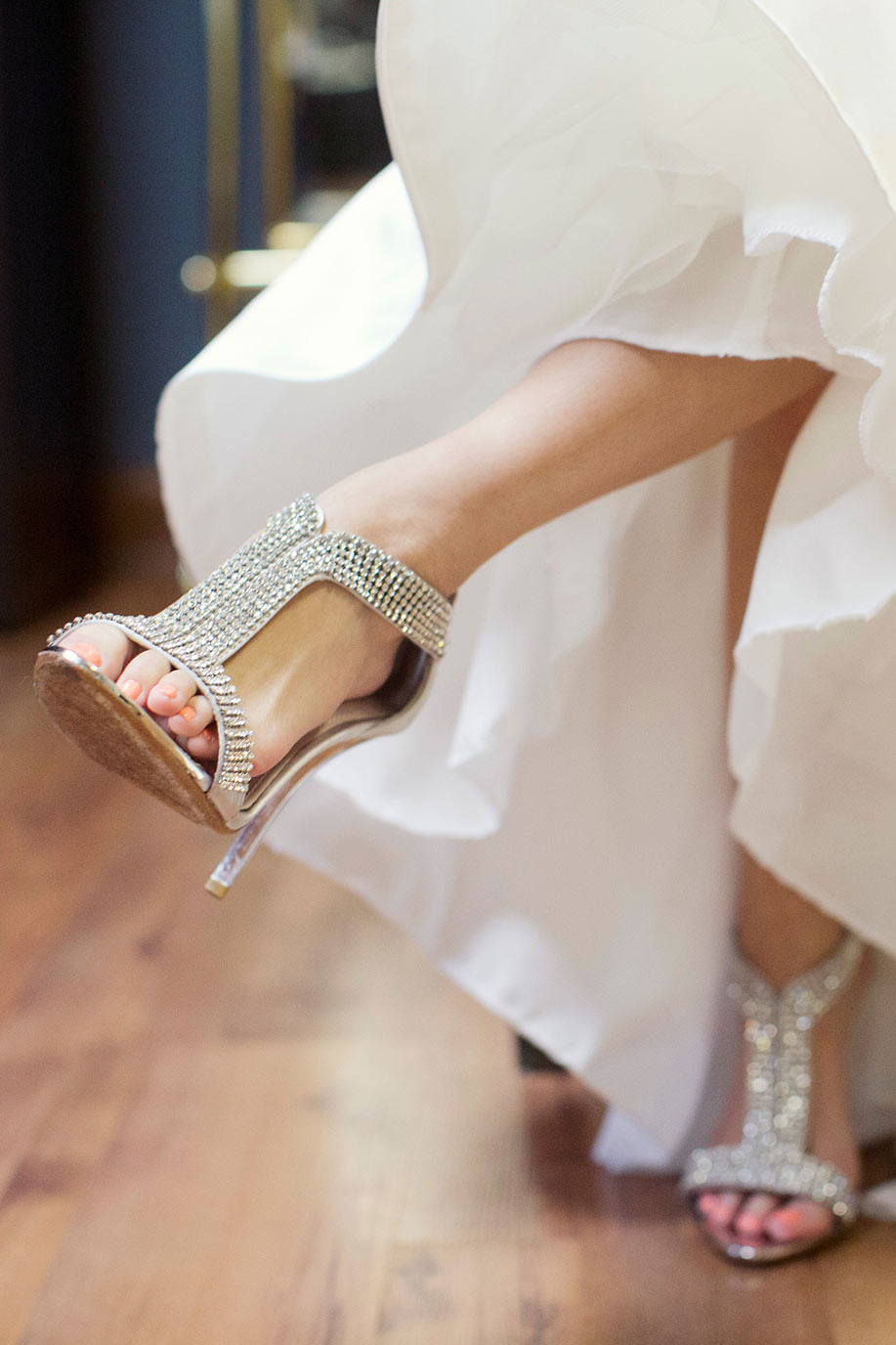 Jeweled bridal shoes