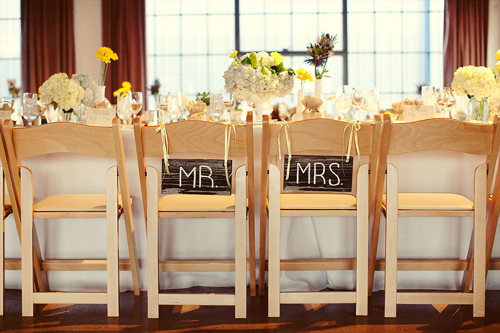 Mrs and Mr handpainted seat signs