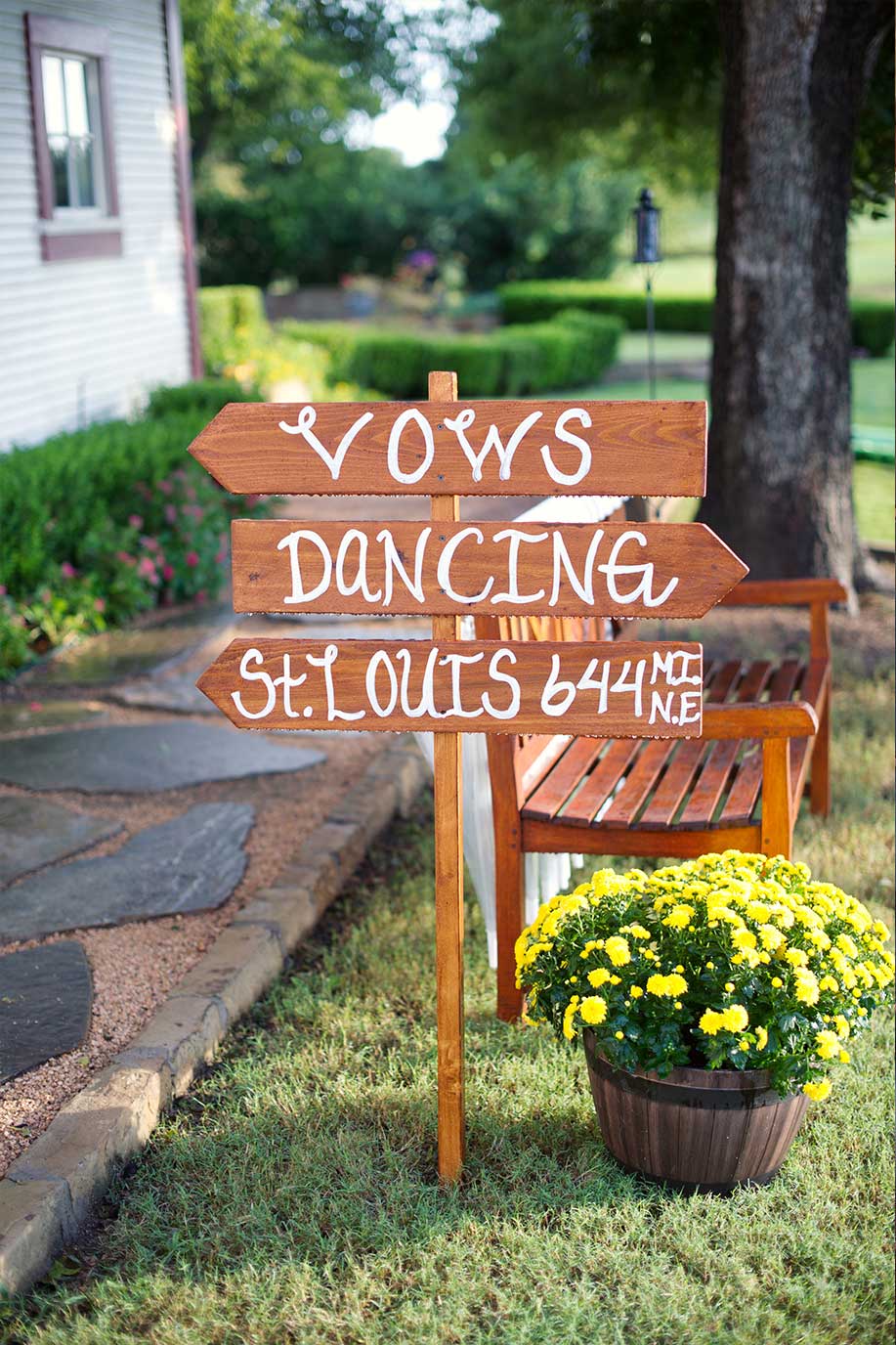Wooden Painted Directional Wedding Signs