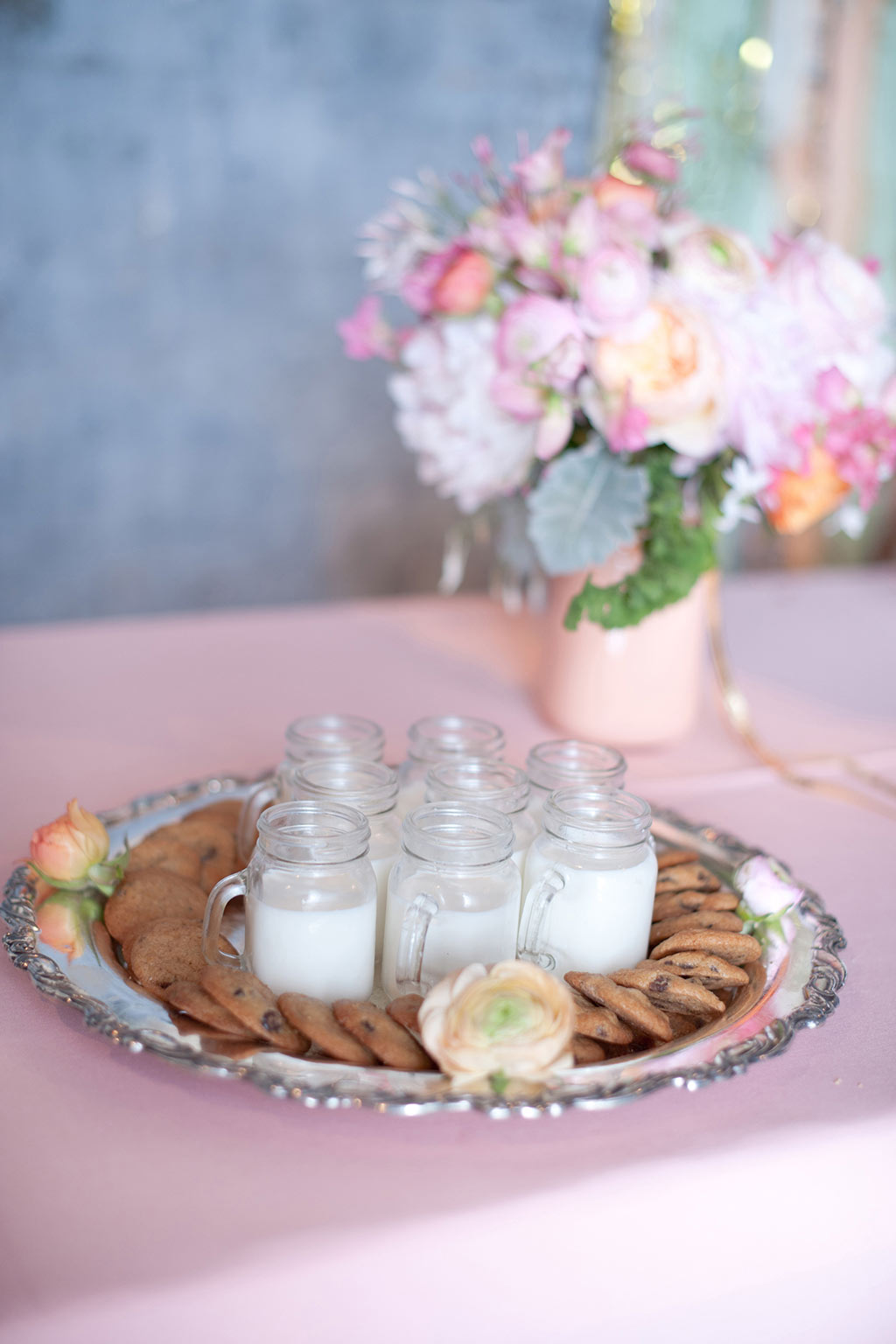 Milk and Cookies with Mini Mason Jar Late Night Wedding Pass