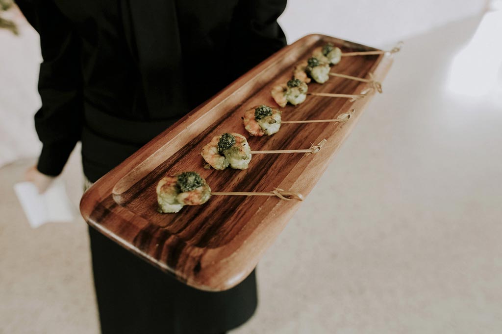 Grilled shrimp with chimichurri wedding hor d'oeuvres by Vestals